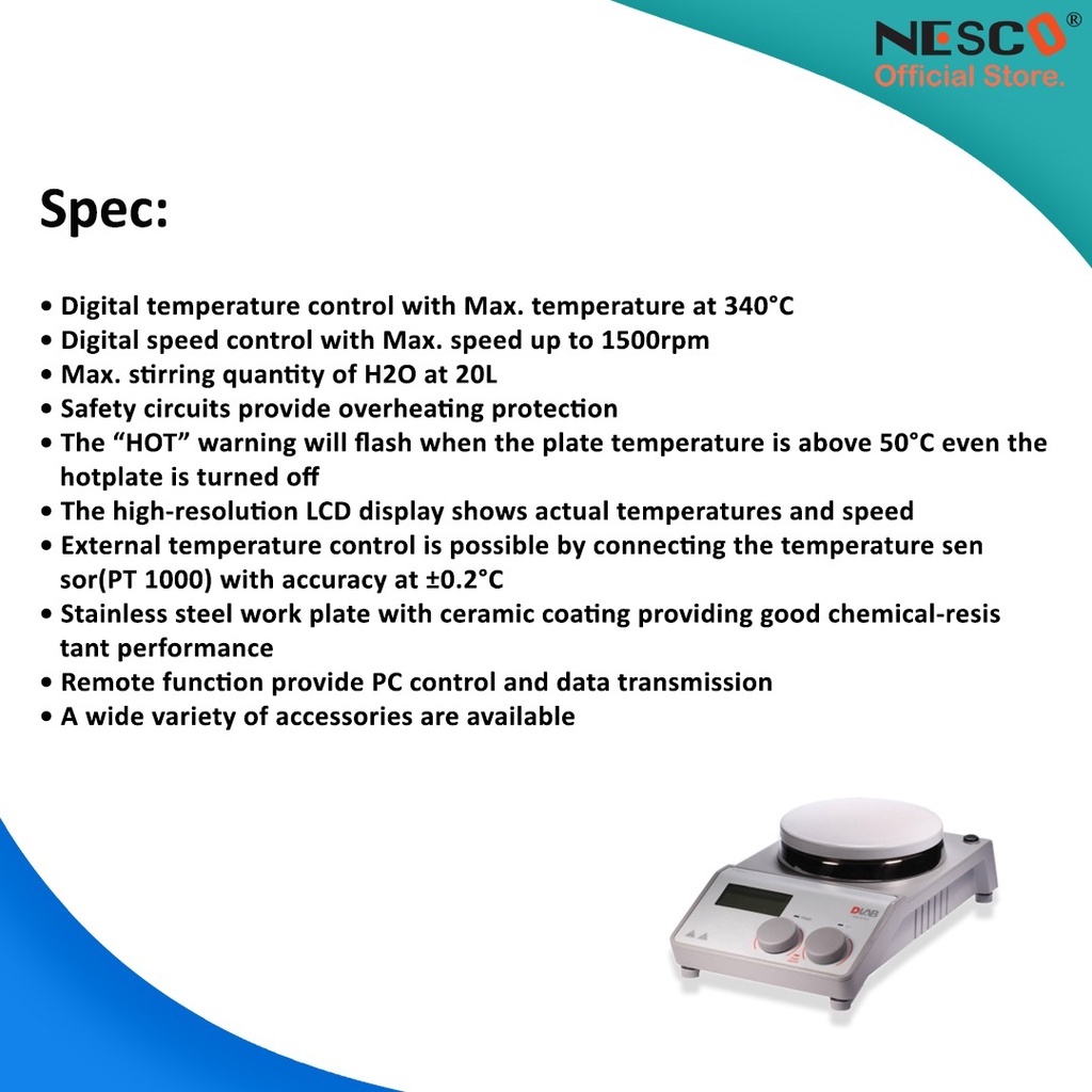 LCD digital Magnetic Hotplate Stirrer MS-H-Pro+, Sensor Temp. PT1000-A+ Support Clamp of PT1000, D-Lab