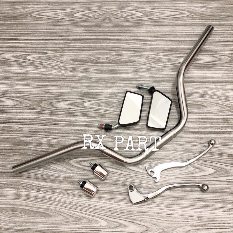 Stang rx king chrome+jalu stang chrome+handle set rx king chrome+spion mini rx king