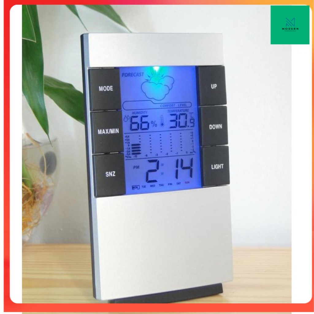 TD-DCB Weather Station Humidity Temperature Alarm Clock Jam Alarm - 3210