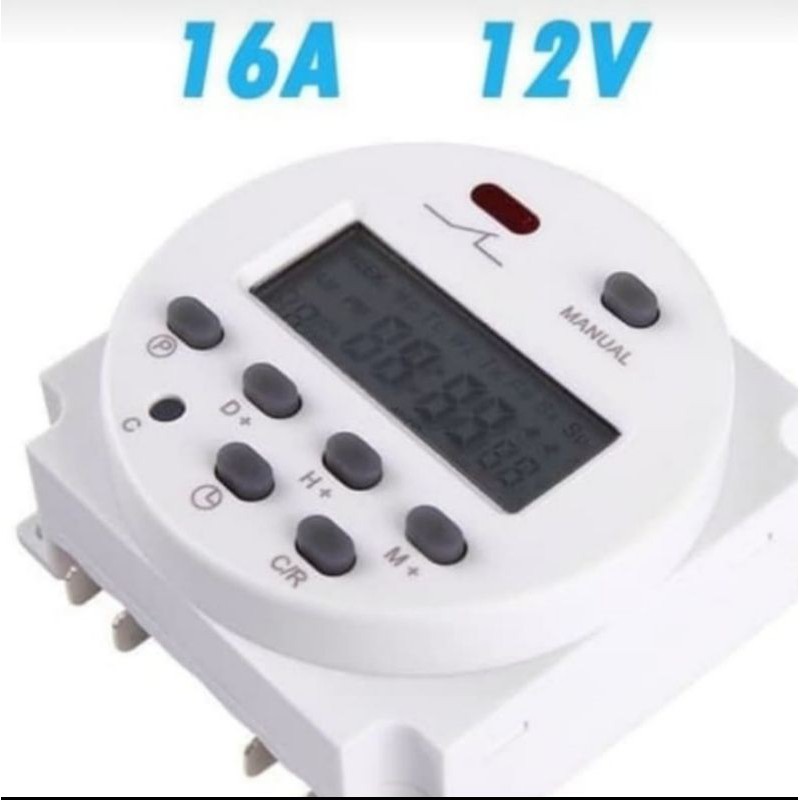 timer digital tanpa colokan 12v 12volt 12 v volt 16a 16ampere 16 a ampere