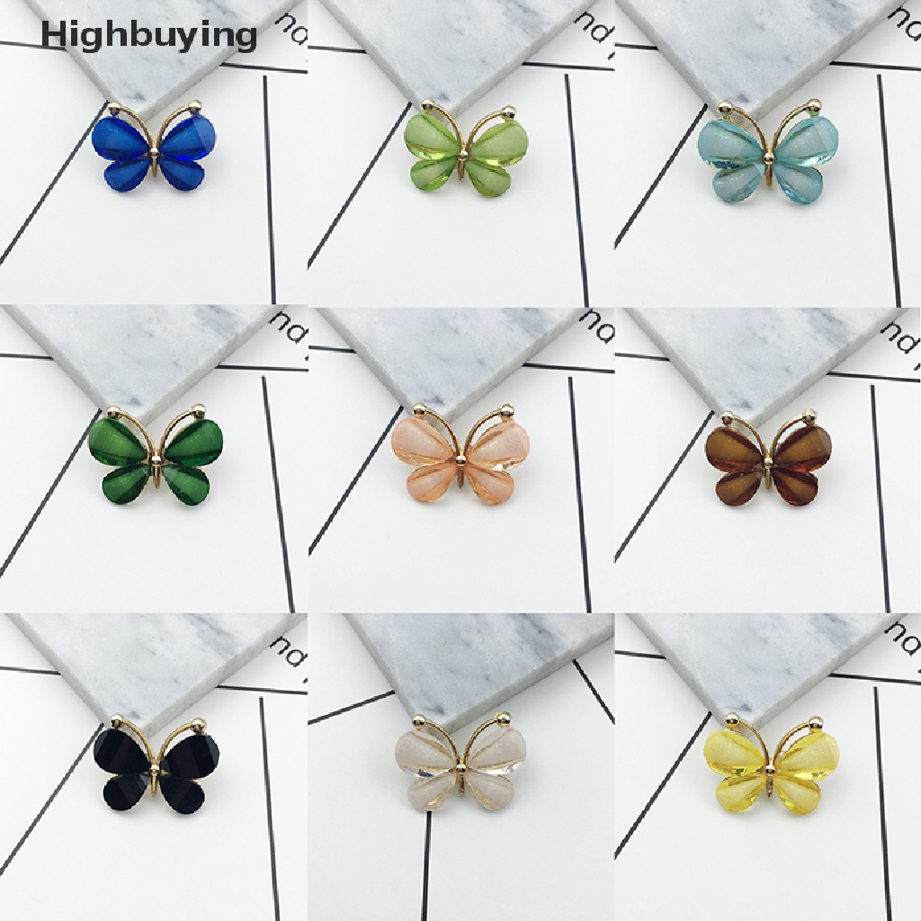 Hbid 10pcs / set Butterfly flatback Bahan resin Untuk Dekorasi Handphone / Scrapbook / Pernikahan