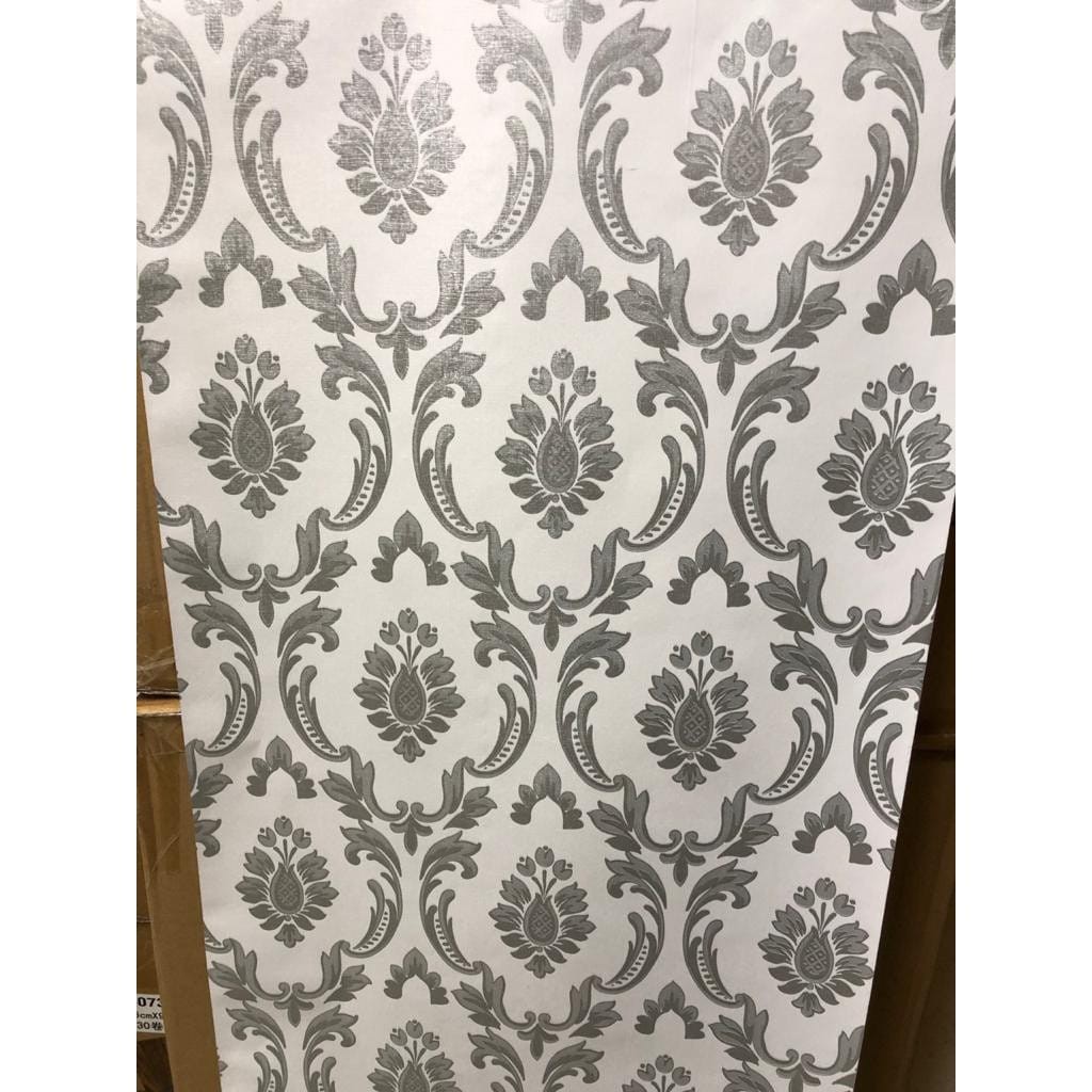 WALLPAPER STIKER DINDING MOTIF BATIK SILVER MEWAH NEW ARRIVAL