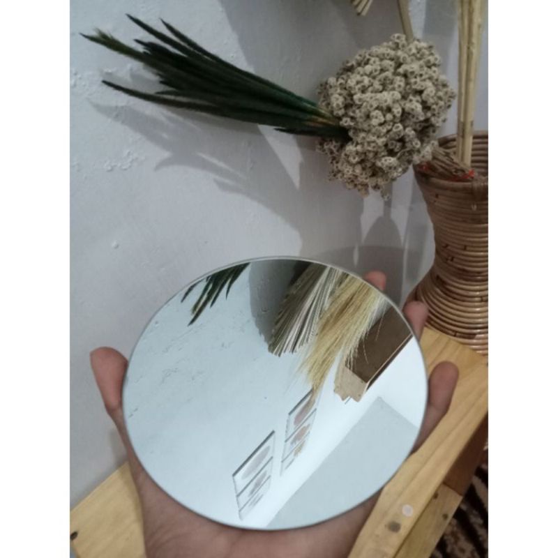 Cermin Gantung Cermin Bulat Aesthetic Cermin Rias Dinding Cermin Tempel D15 D17-D17cm