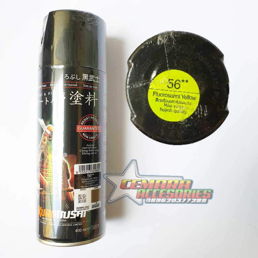 

Pilox Samurai Paint 56 Fluoroscent Yellow (Kuning Stabilo) 400ml Cat Seprot