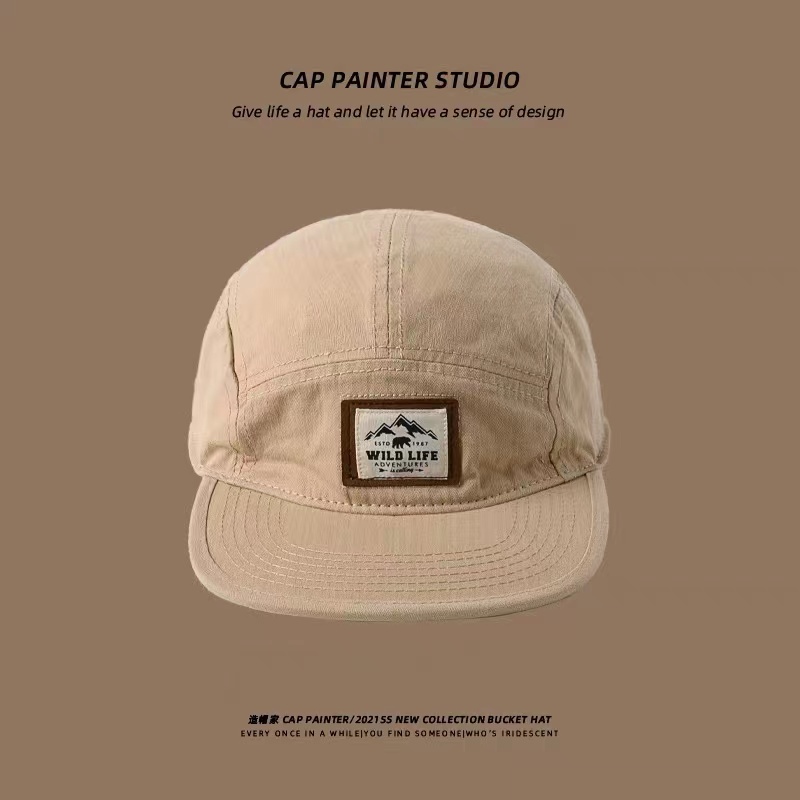 Topi Baseball 5 Panel Bahan Katun Gaya Retro Kasual Untuk Pria Dan Wanita