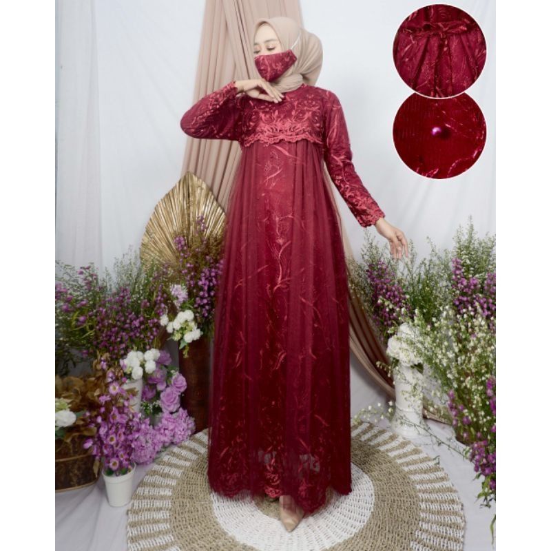 GAMIS AULIA TUTU ~ GAMIS TILLE BORDIR MIX TUTU ~ GAMIS KEKINIAN ~ KEBAYA MODERN - KEBAYA TILLE