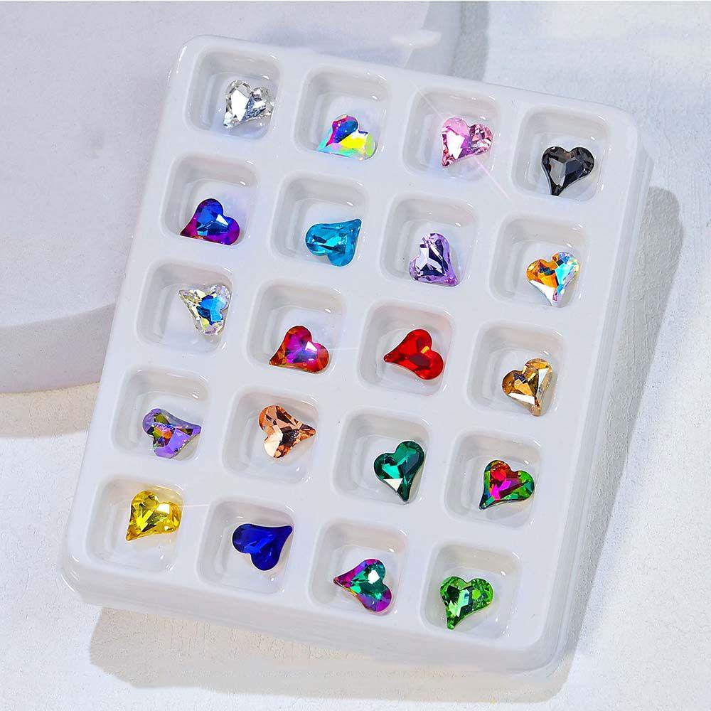 Mxbeauty 3D Perhiasan Nail Art Manis Mengkilap Gaya Jepang Runcing Bawah Permata Transparan Nail Art Dekorasi Hiasan Kuku Set Bentuk Tidak Teratur Pesona Kuku