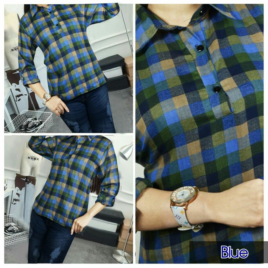 Kemeja Kotak Ladies Kotami / Baju Ataan Hem Wanita Remaja Modern Murah Kekinian Terbaru 2021 Katun