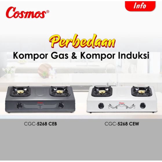 Kompor Gas Cosmos CGC-5268 CEB / CEW Kuningan SNI (2 Tungku)