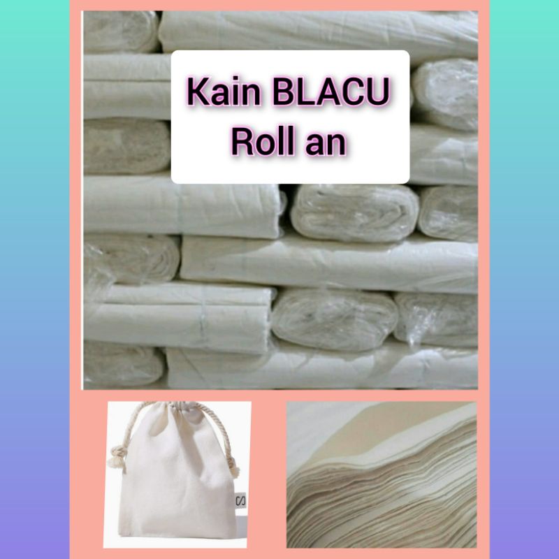 Kain BLACU bahan kanvas harga roll an