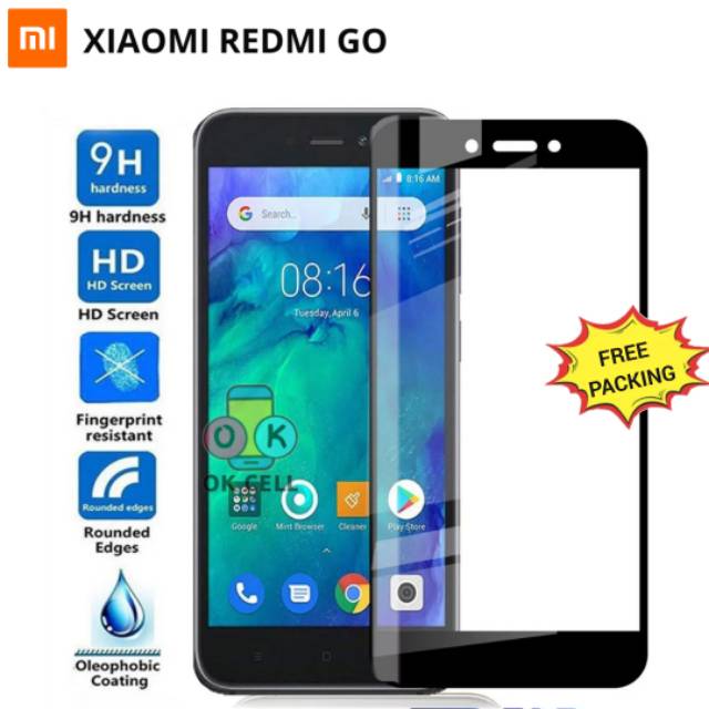 TG Anti Gores Redmi Go Full Layar-Xiaomi Redmi Go Tempered Glass 9D