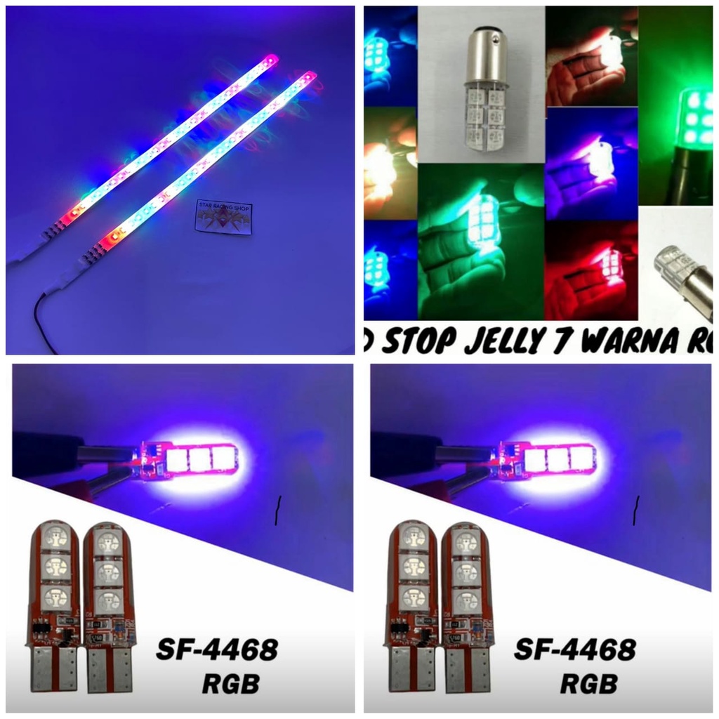 PROMO PAKET HEMAT 2 PCS LAMPU ALIS RUNNING RBG 2 PASANG LAMPUN SEN JELLY KEDIP RBG DAN 1 PCS LAMPU STOP JELLY KEDIP RBG