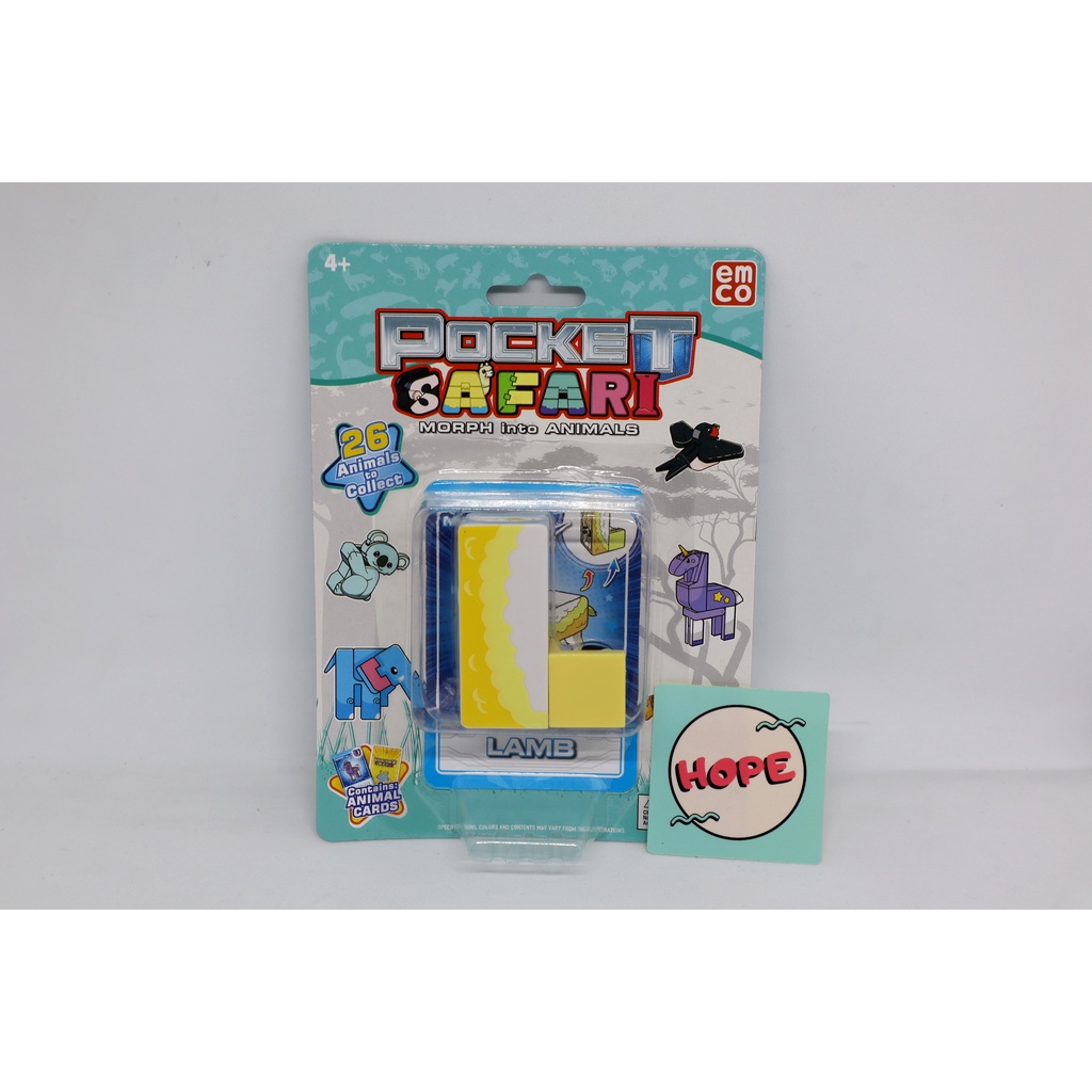 Emco Pocket Safari LAMB Huruf L Transform Robot Animal Mainan Edukasi