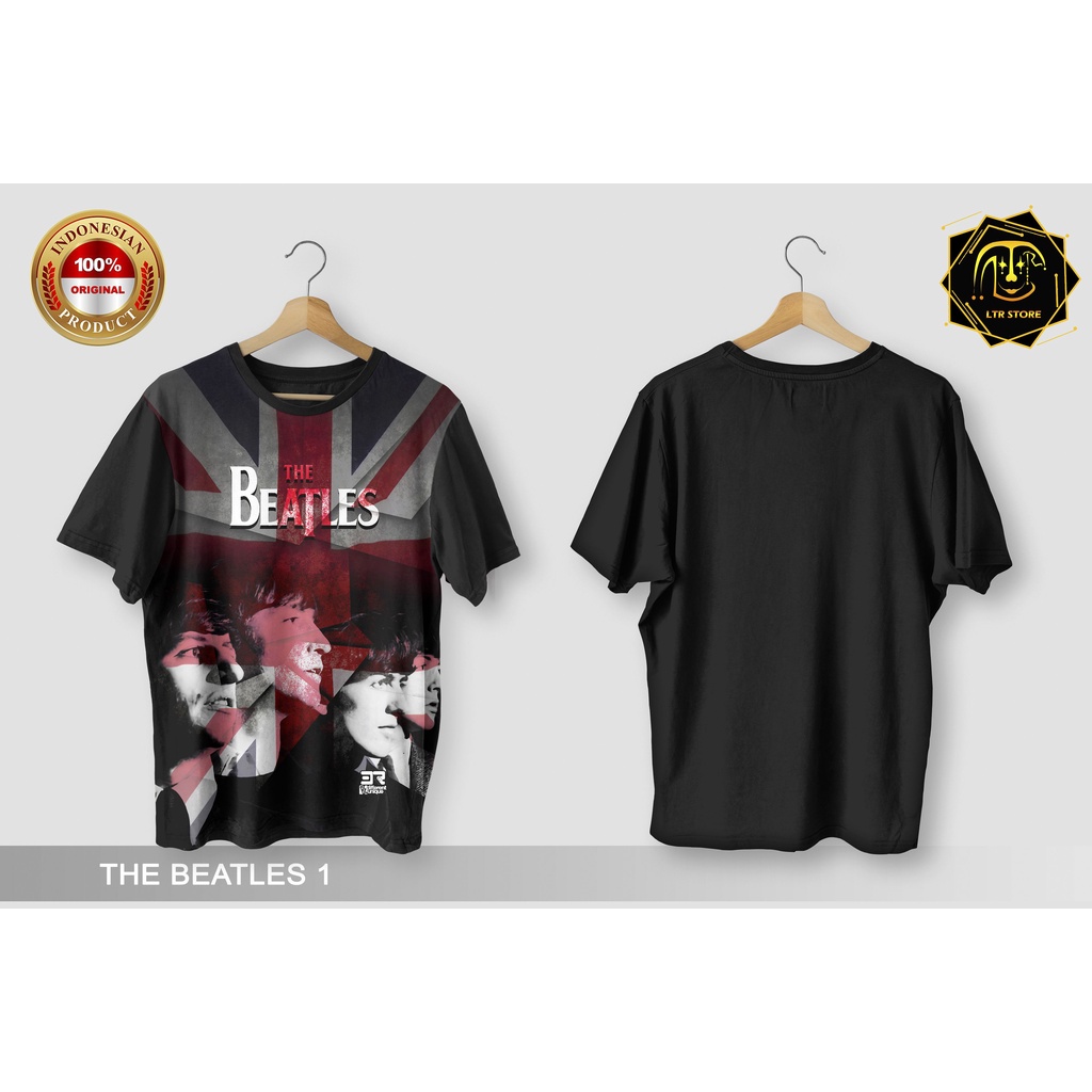 [ BAYAR DI TEMPAT ] BAJU PRINTING GAMBAR MUSISI THE BEATLES 1 -  KAOS DISTRO ORIGINAL GAMBAR GROUP B
