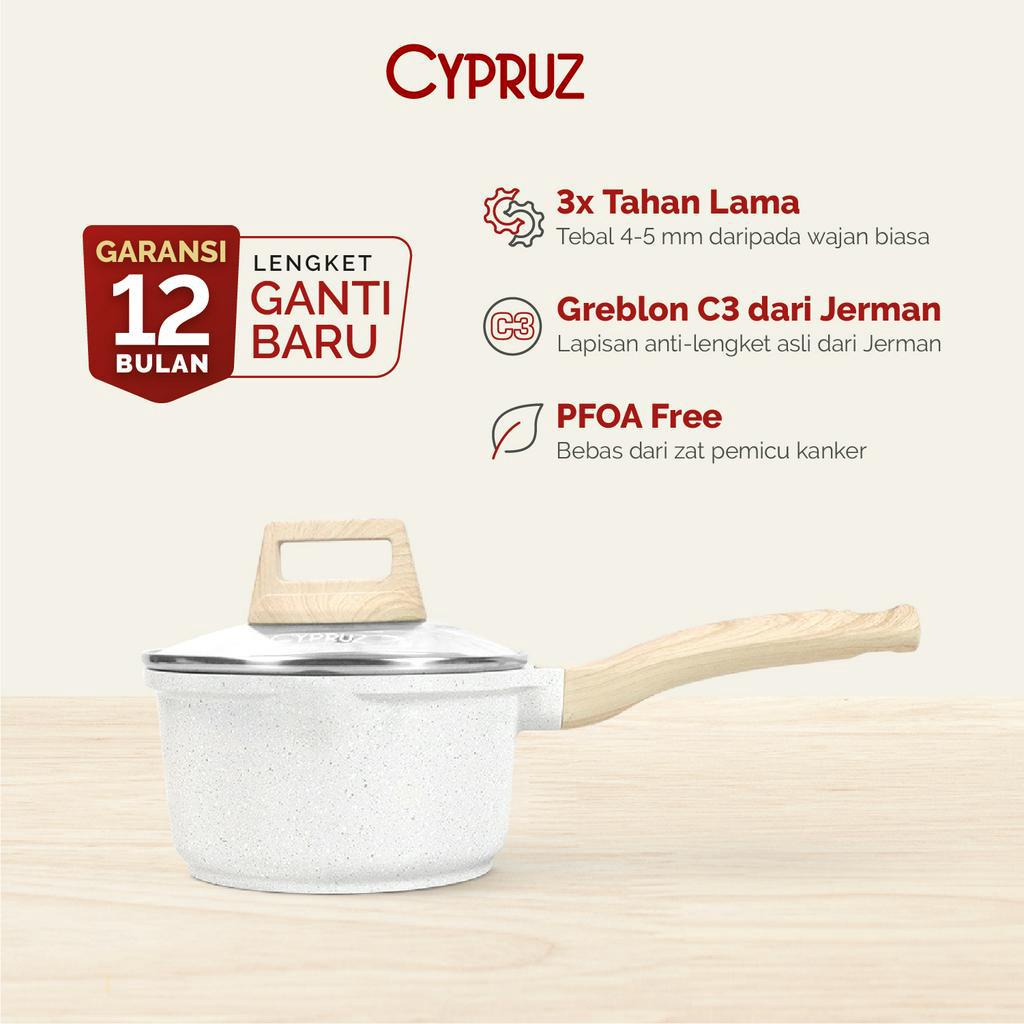 Cypruz White Granite Diecast Sauce Pan Series