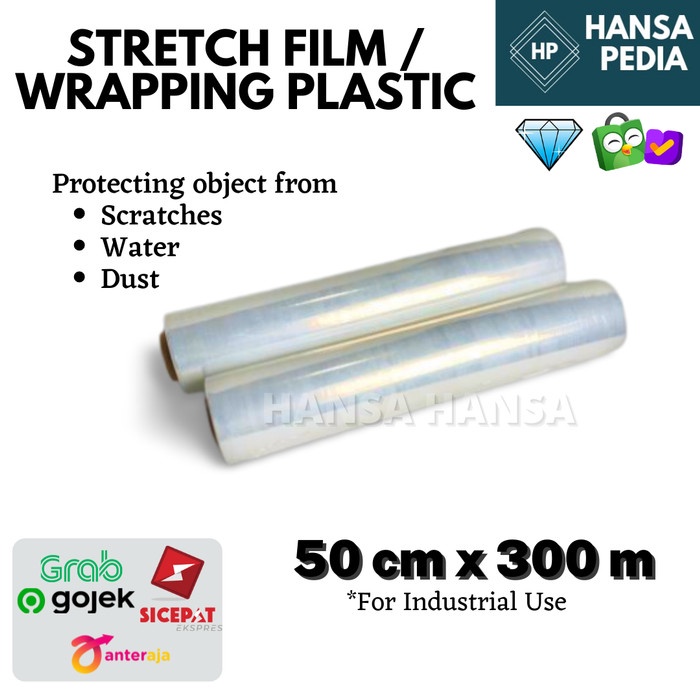 

plastik wrapping / stretch film 50 cm x 300 mtr x 0.17 mic