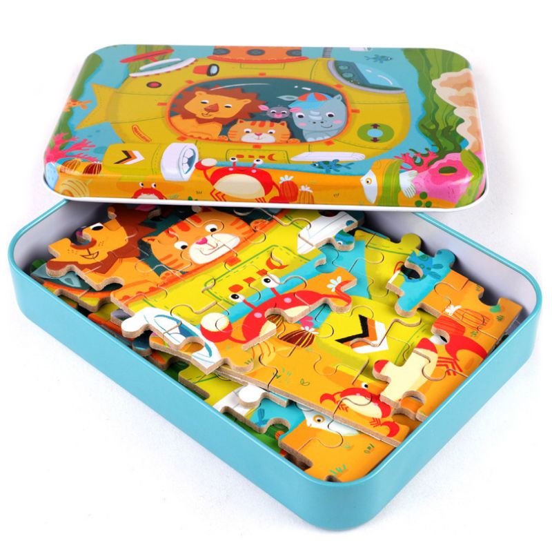 120 pcs jigsaw puzzle / puzzle anak / tinbox puzzle