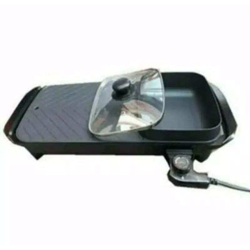 Panggangan Bbq Elektrik Grill Pan 2 in 1 Hot Pot