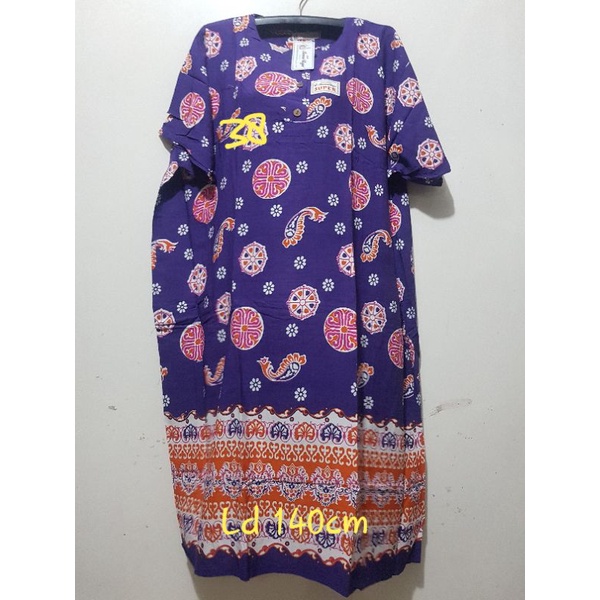 YULI - Daster kencana ungu  L5 JUMBO LD 135-150 CM PB 107 CM BATIK KU LEBEL PUTIH(KUP)-No 38