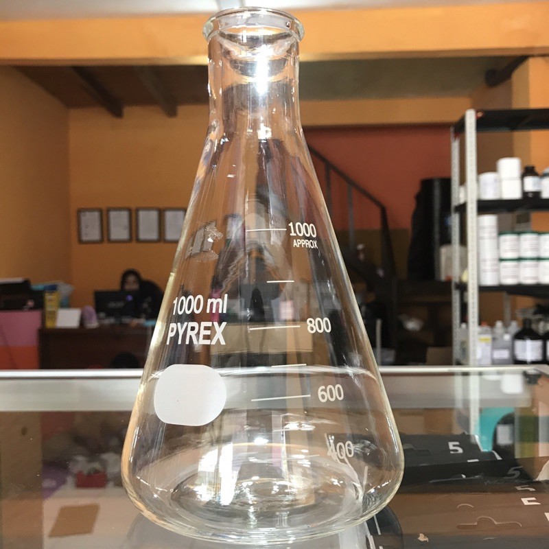 Jual Erlenmeyer Kaca Pyrex 1000 ML | Shopee Indonesia