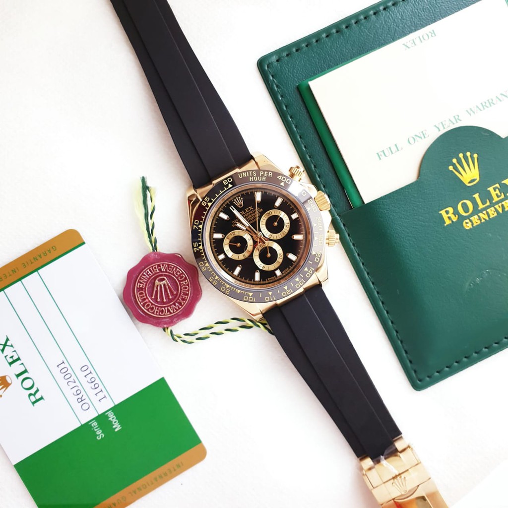 Jam Rolex Daytona Rubber Import Automatic Safir Full Set Box Ori