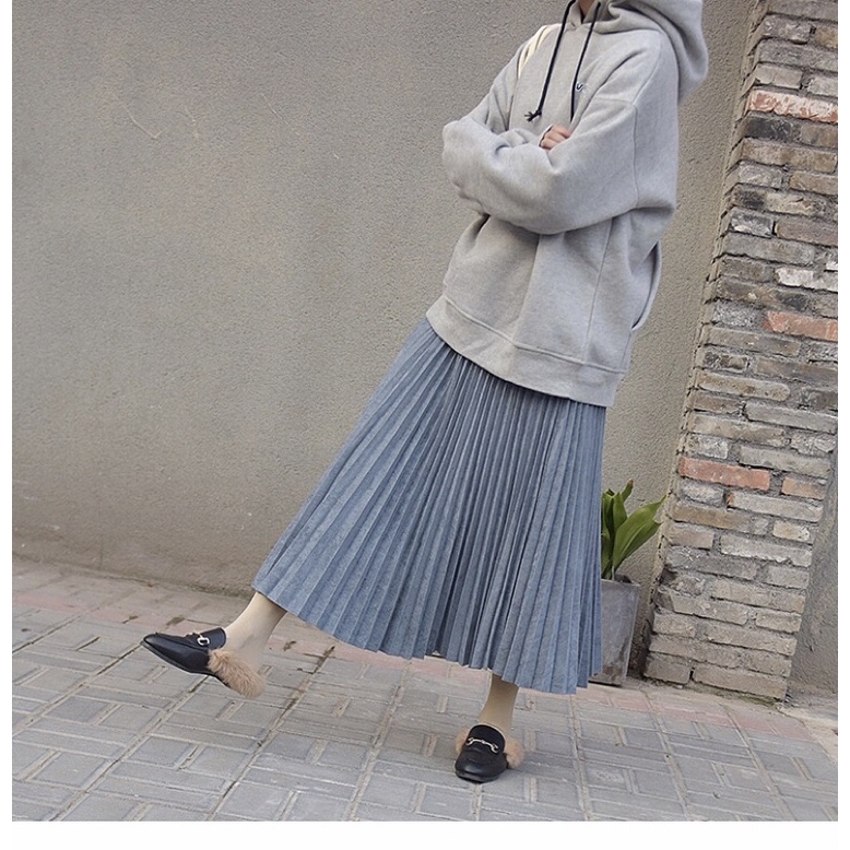 [UKURAN SEMATA KAKI] Rok Suede Import / Maxi Skirt