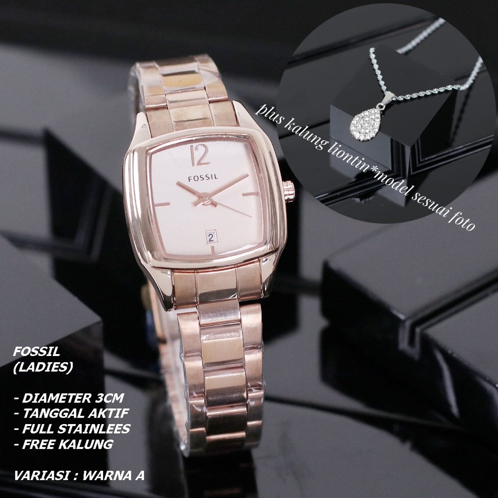 JAM TANGAN WANITA FASHION RANTAI BODY SEGI TANGGAL AKTIF FREE KALUNG