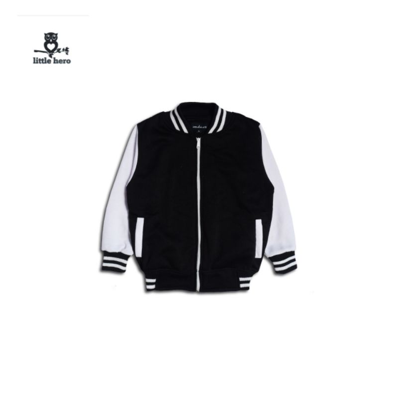 jaket baseball / varsity anak LH "hitam putih"