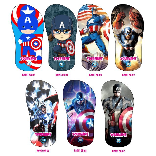 [PO] Sandal Karakter Print Spider-Man Tayo Pokemon Transformer | Spiderman | Ultraman