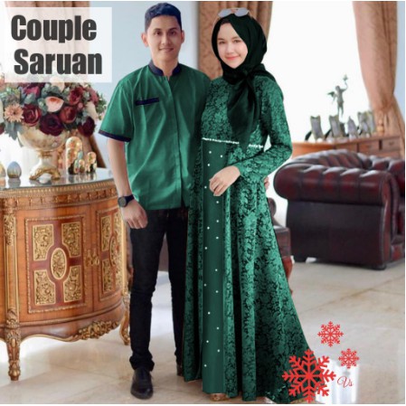 KANAYA Set Pasangan Couple Gamis Muslim Model Terbaru Tren Lebaran 2021 Baju Pasangan Syari Terlaris