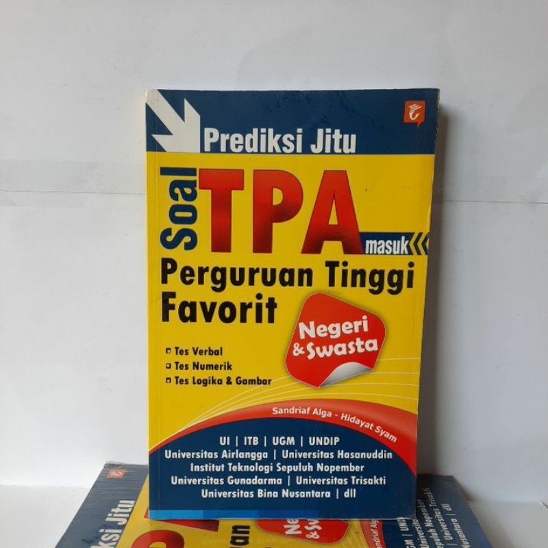 Buku Psikotes Soal Tpa Masuk Perguruan Tinggi Favorit Shopee Indonesia
