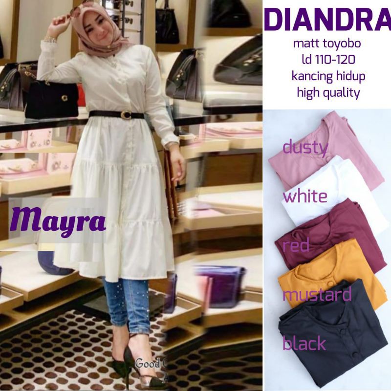 REALPICT - Tunik Susun Jumbo Polos Atasan Tunik Toyobo Tunik Ld 120 Muslim Wanita