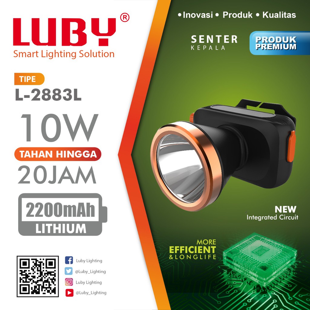 Senter Kepala Luby 2883 10 Watt Original