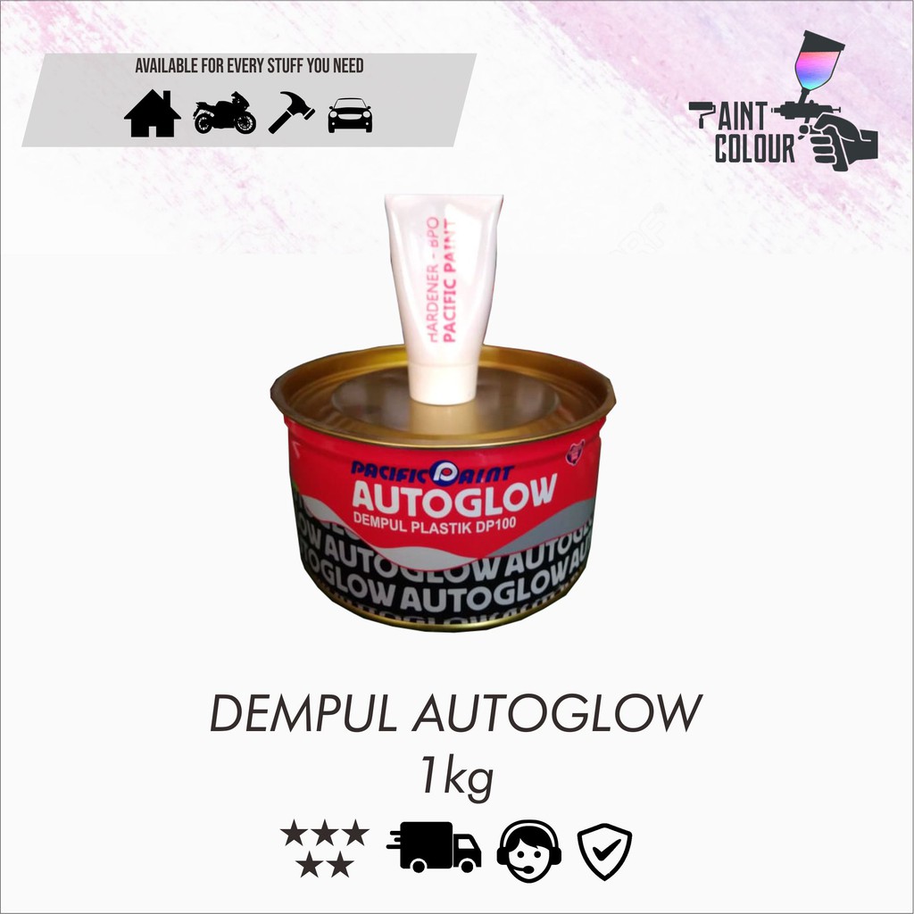 Dempul AutoGlow 1 kg Mobil/Motor/Besi/Kayu