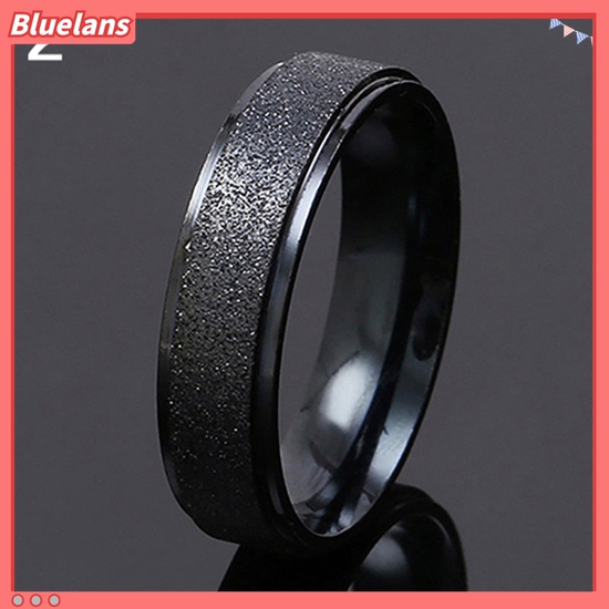 Bluelans Cincin Bahan Stainless Steel Matte Untuk Pria Dan Wanita