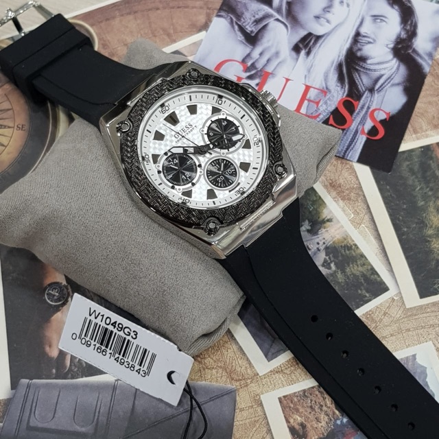 Jam tangan pria guess legacy carbon w1049g3 chronograph ori bm