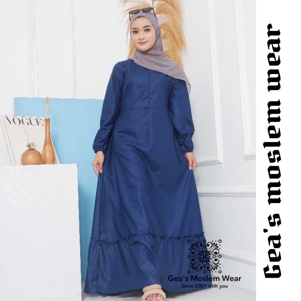 Gamis polos toyobo rampel bawah busui pesta katun bigsize jumbo