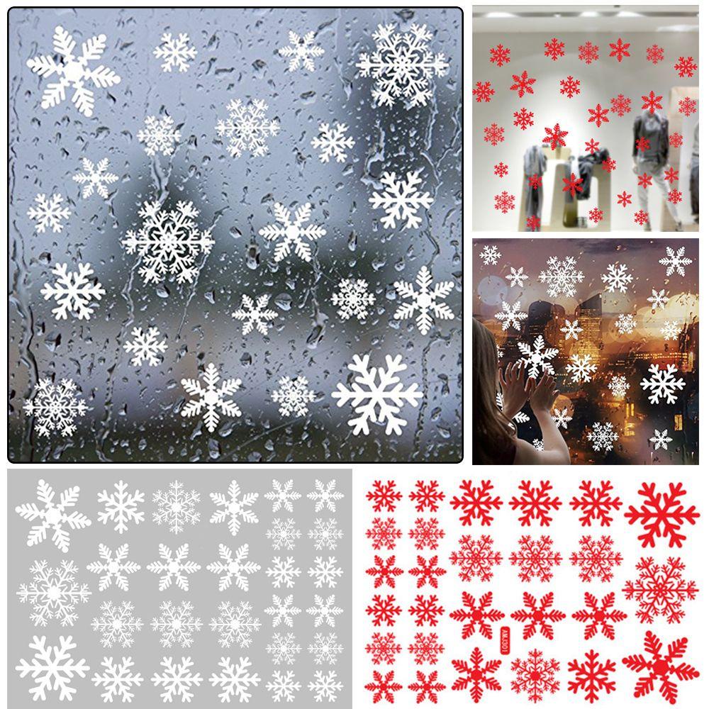 Solighter 27PCS Stiker Natal Mural Putih Xmas Dekorasi Jendela Toko Snowflake