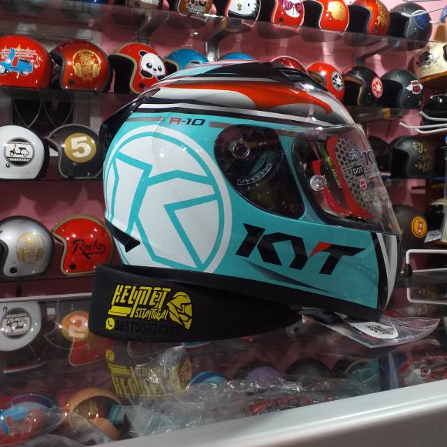 helm KYT R10 AQUAMARINE visor flat/ HELM KYT FULLFACE R10
