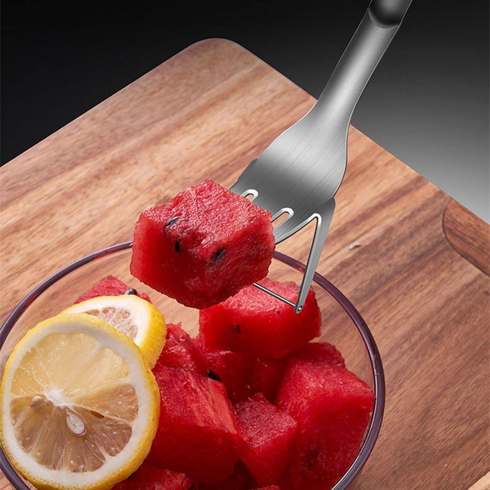 [Elegan] Watermelon Slicer Kreatif 2-in-1 Sendok Serbaguna Peralatan Makan Berkemah