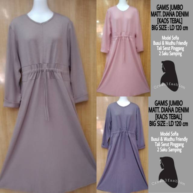 Gamis Kaos Jumbo Diana Denim Terbaru √