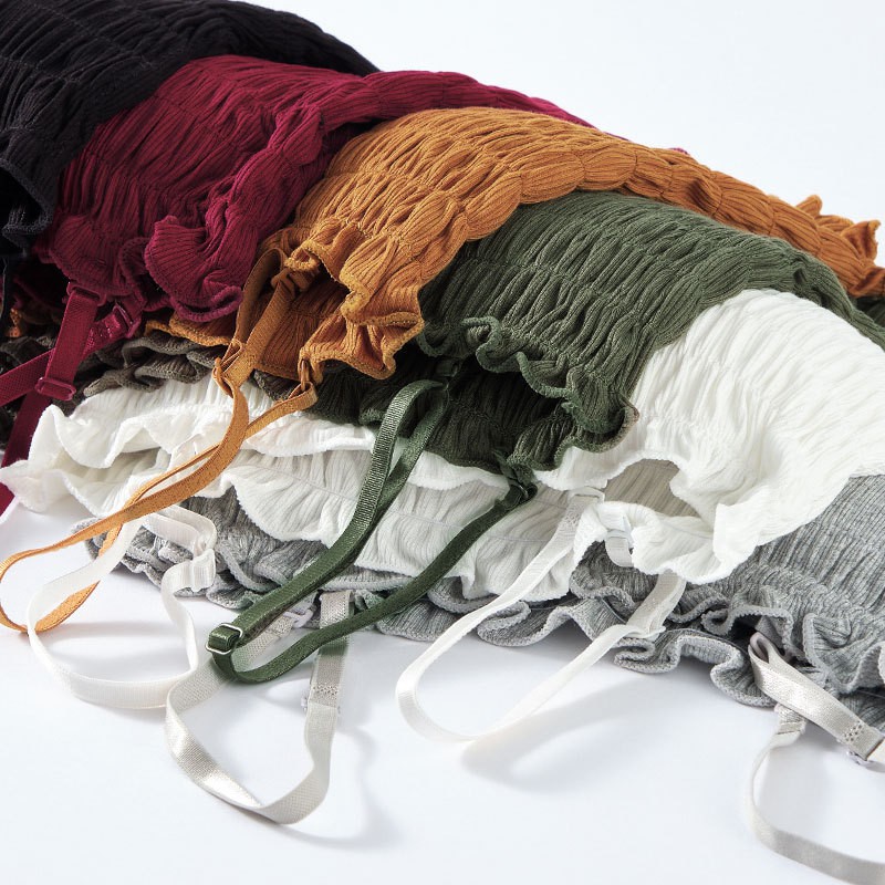 Ladies Tank Top Crop Top Bra Korean Style Bahan Katun Import Tali Lepas Pasang 2007-3