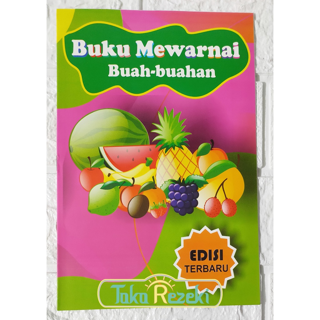 Buku Mewarnai Buah/hewan/transportasi Dan Belajar membaca cerita, Menulis, dan berhitung seri 1-Buah