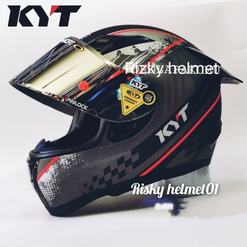 helm full face KYT r10 paket ganteng seri 4 gumetal doff