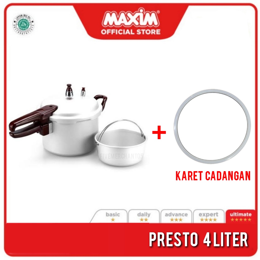 Presto Maxim 4 Liter 20cm Maxim Pressure Cooker 4 Liter Panci Presto Maxim Alumunium Maxim Presto 4L