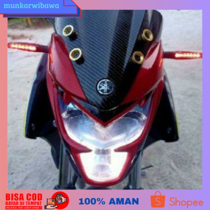 (BISA COD) Variasi Cover Motor Cover headlamp all new vixion R / 2017 aksesoris m - Putih