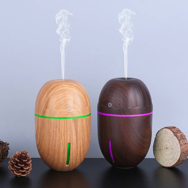 Ultrasonic Humidifier Aroma Essential Oil Diffuser Wood Design 300ml Moisture  J-010  Wooden jnp