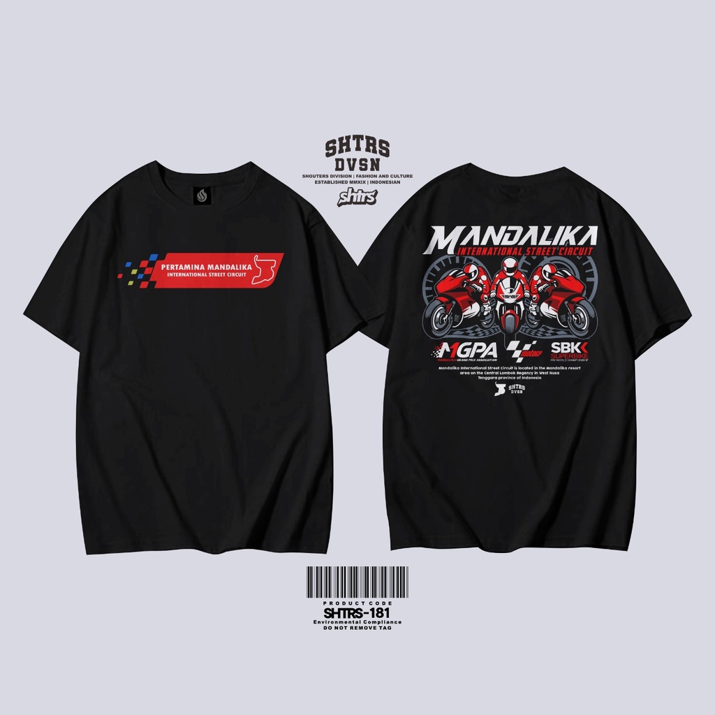 BAJU KAOS MANDALIKA INTERNATIONAL STREET CIRCUIT KAOS PAWANG HUJAN MANDALIKA BAJU RARA PAWANG HUJAN