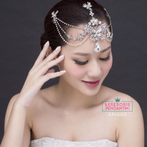 [BISA COD] HIASAN RAMBUT AKSESORIS WEDDING TIARA PENGANTIN HEADPIECE APM003