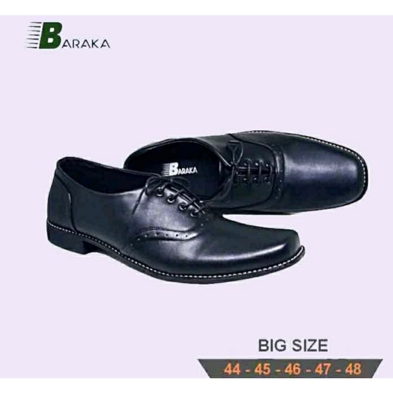 OXFORD MK-BK2 Big Size 44 45 46 47 48 / Pantofel Pria Kulit JUMBO Hitam / Sepatu Kerja Kantoran Cowok Ukuran Besar Hitam, 47